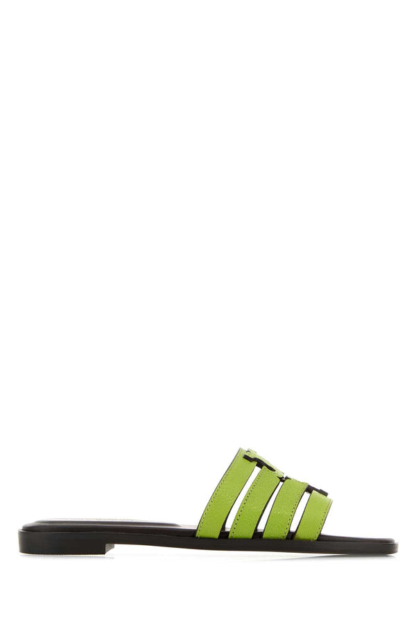 Tory Burch Cage Exterior: 100% Leather slide in green