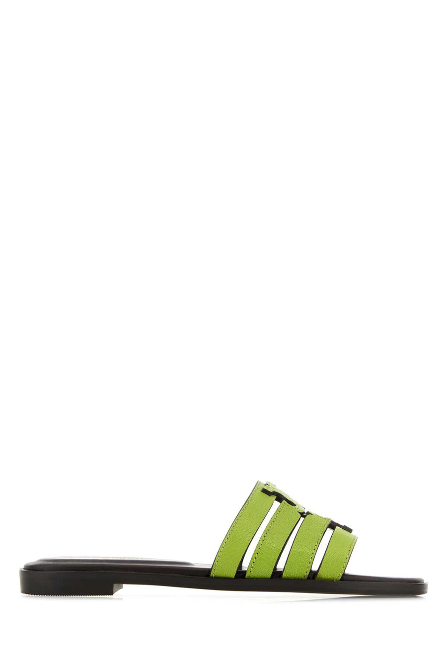 Tory Burch Cage Exterior: 100% Leather slide in green