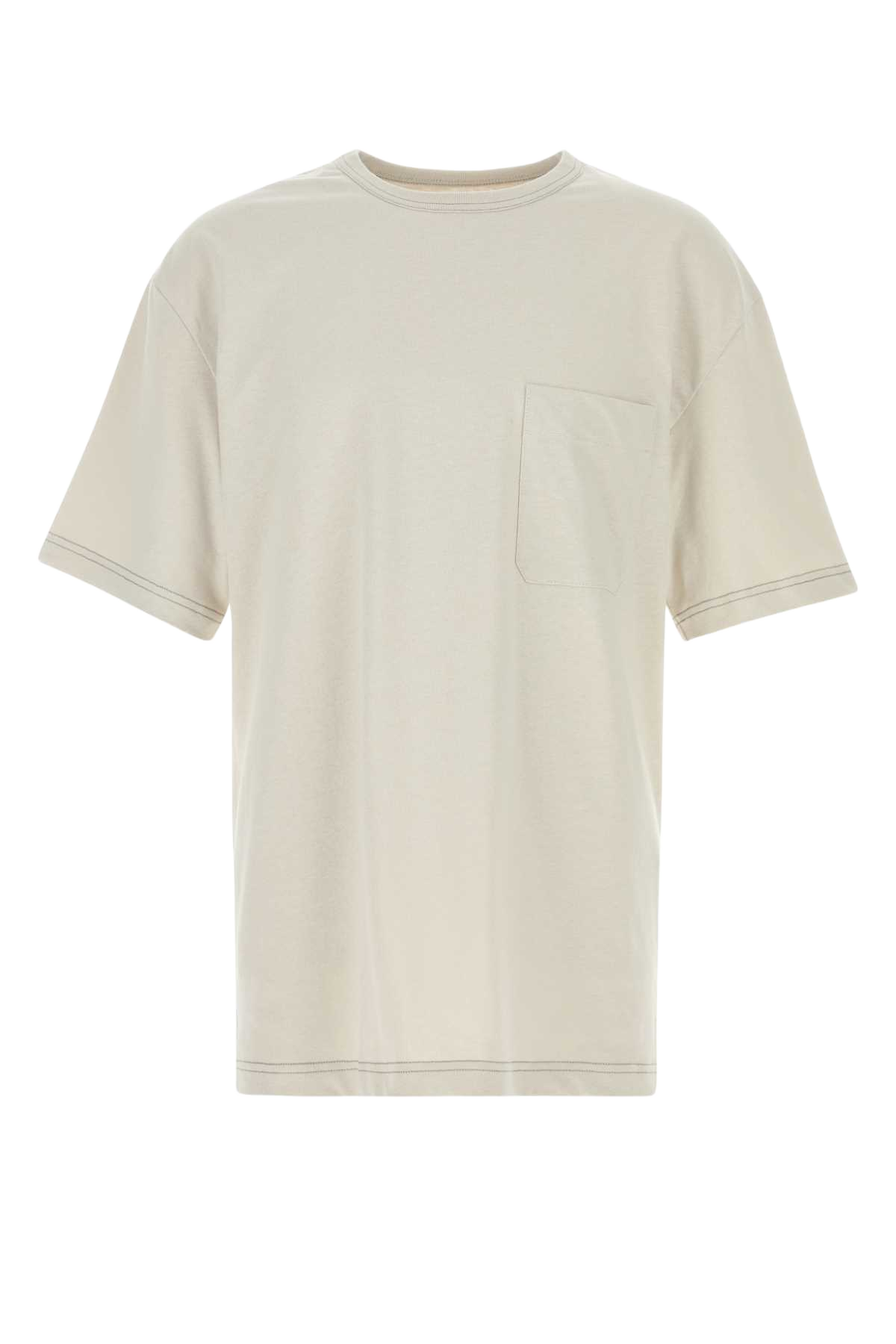 Light Grey Cotton Blend T-Shirt Pearl Exterior: Linen