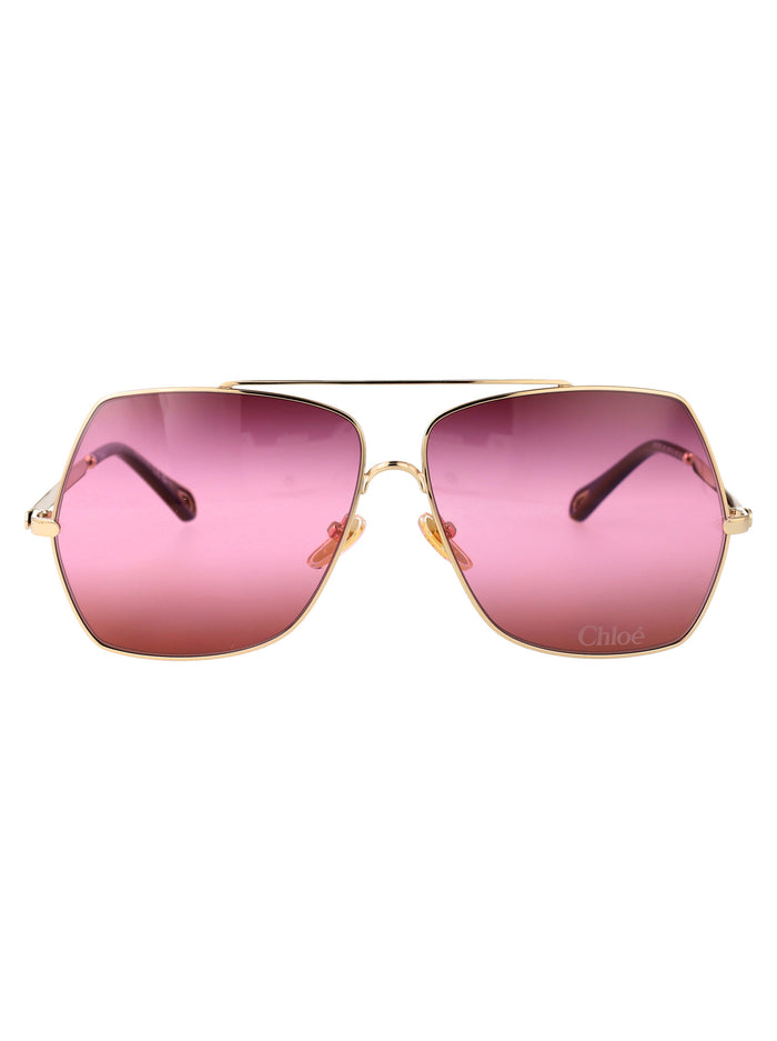 Ch0278s Gold-gold-red Metal Sunglasses