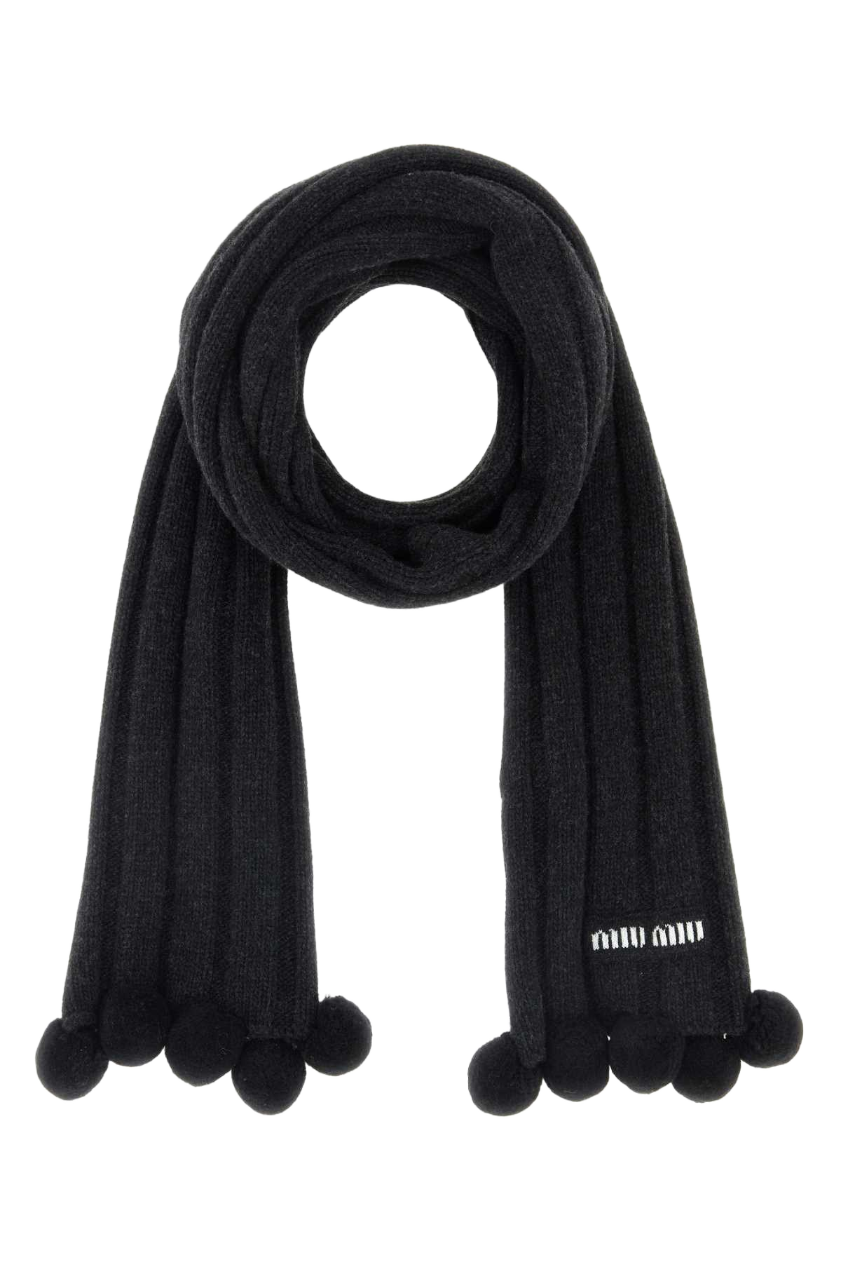 Charcoal Wool Blend Scarf Antracite Sciarpe E Foulard