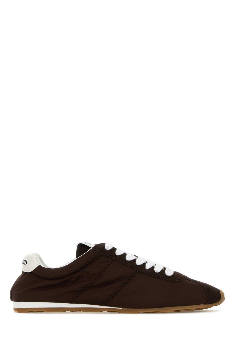 Miu Miu Exterior: 100% Nylon 100% Suede sneaker in brown