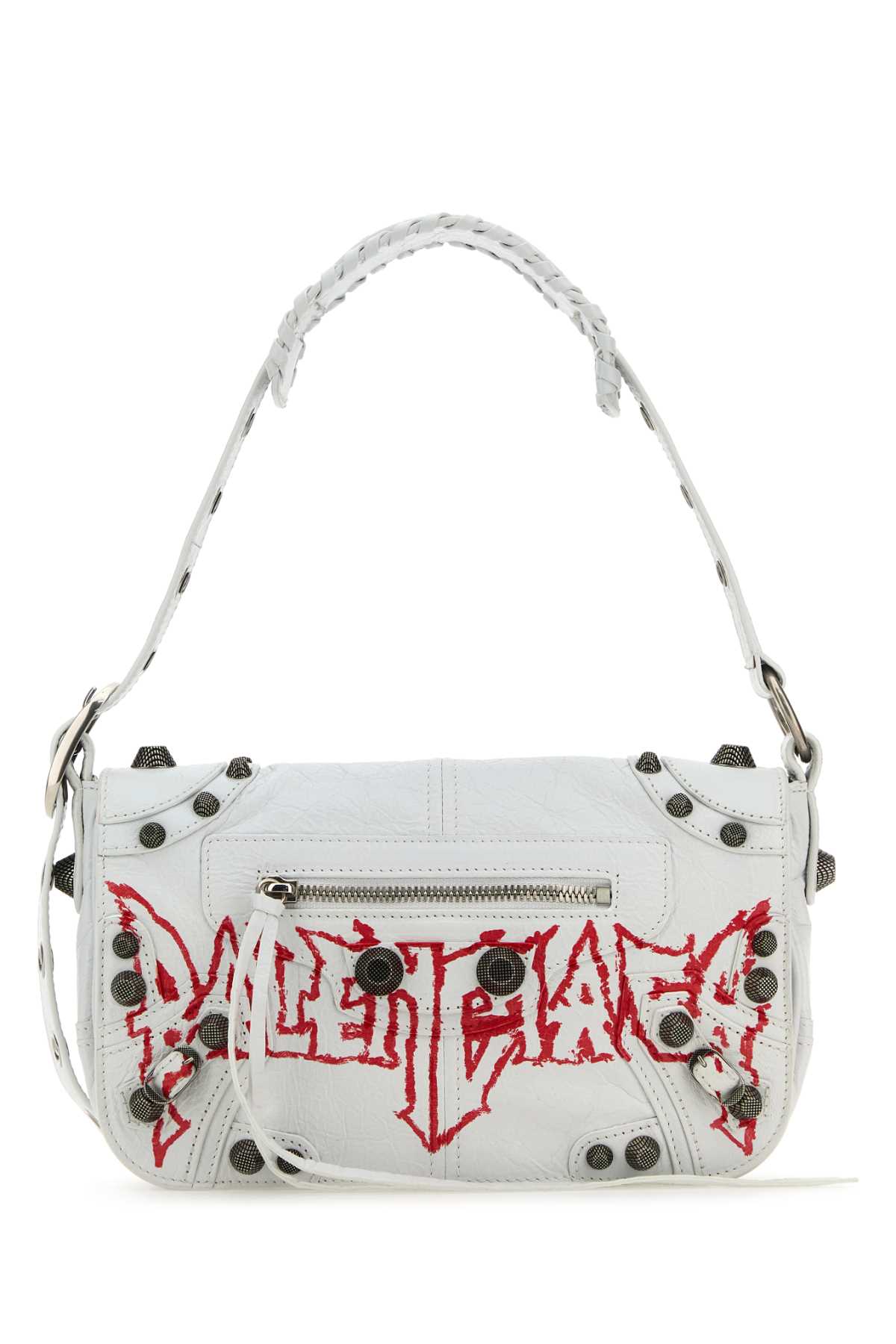 White Leather Le Cagole Xs Diy Metal Crossbody Bag Opticwhite Borse A Mano