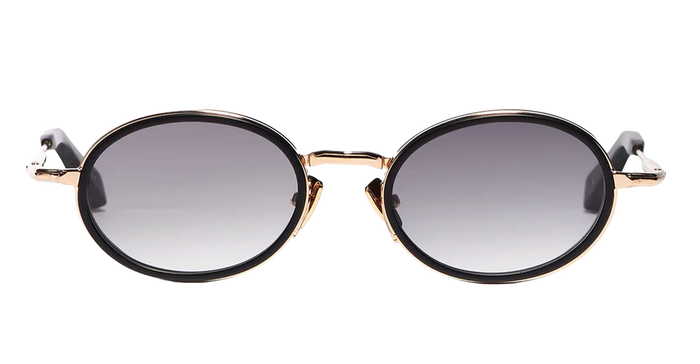 Eddie - C115 Matte Black Antique Gold Nd Metal Sunglasses