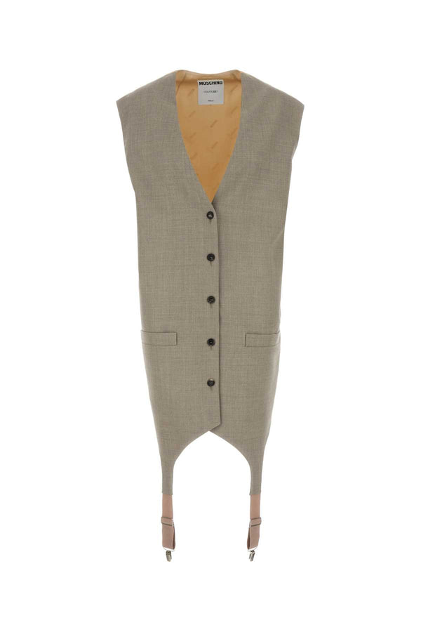 Moschino Lana Exterior: 100% Virgin Wool vest in beige