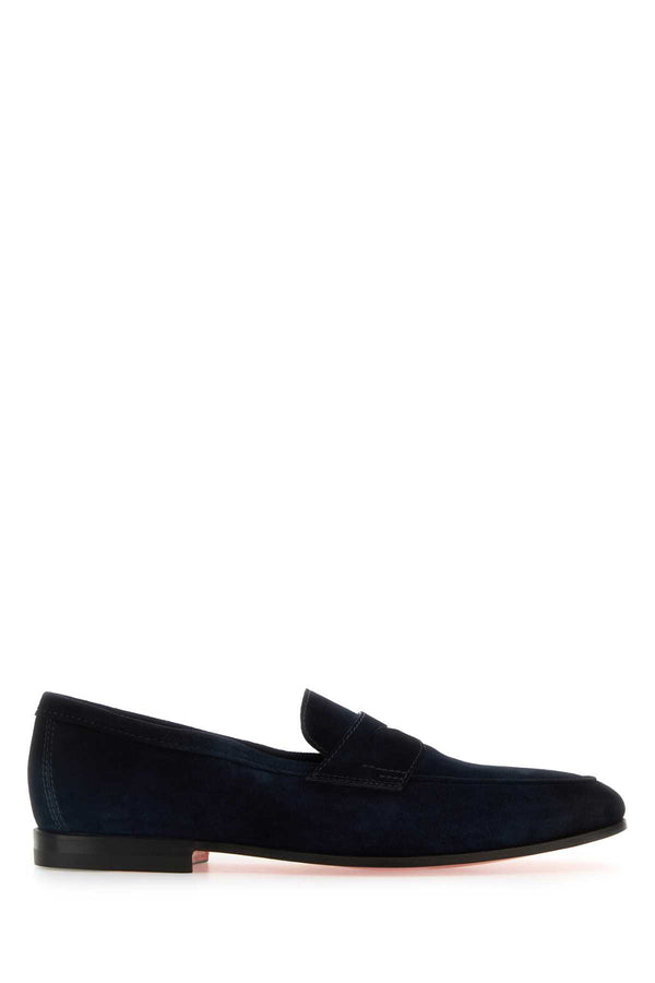 Santoni Exterior: Suede loafer in navy