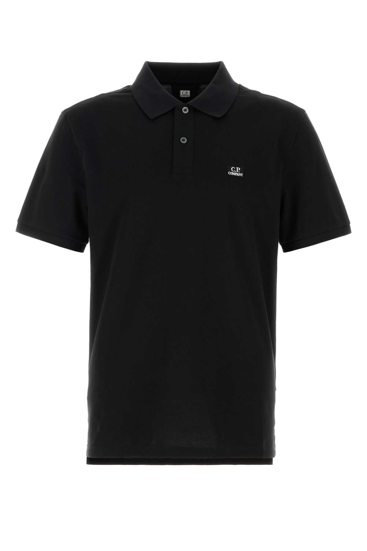 Black Stretch Piquet Polo Shirt Exterior: Cotton Elastane