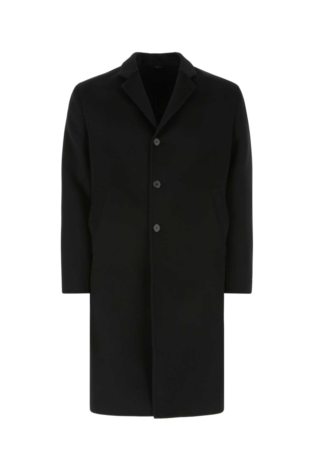 Black Wool Blend Coat F0002 Cappotti