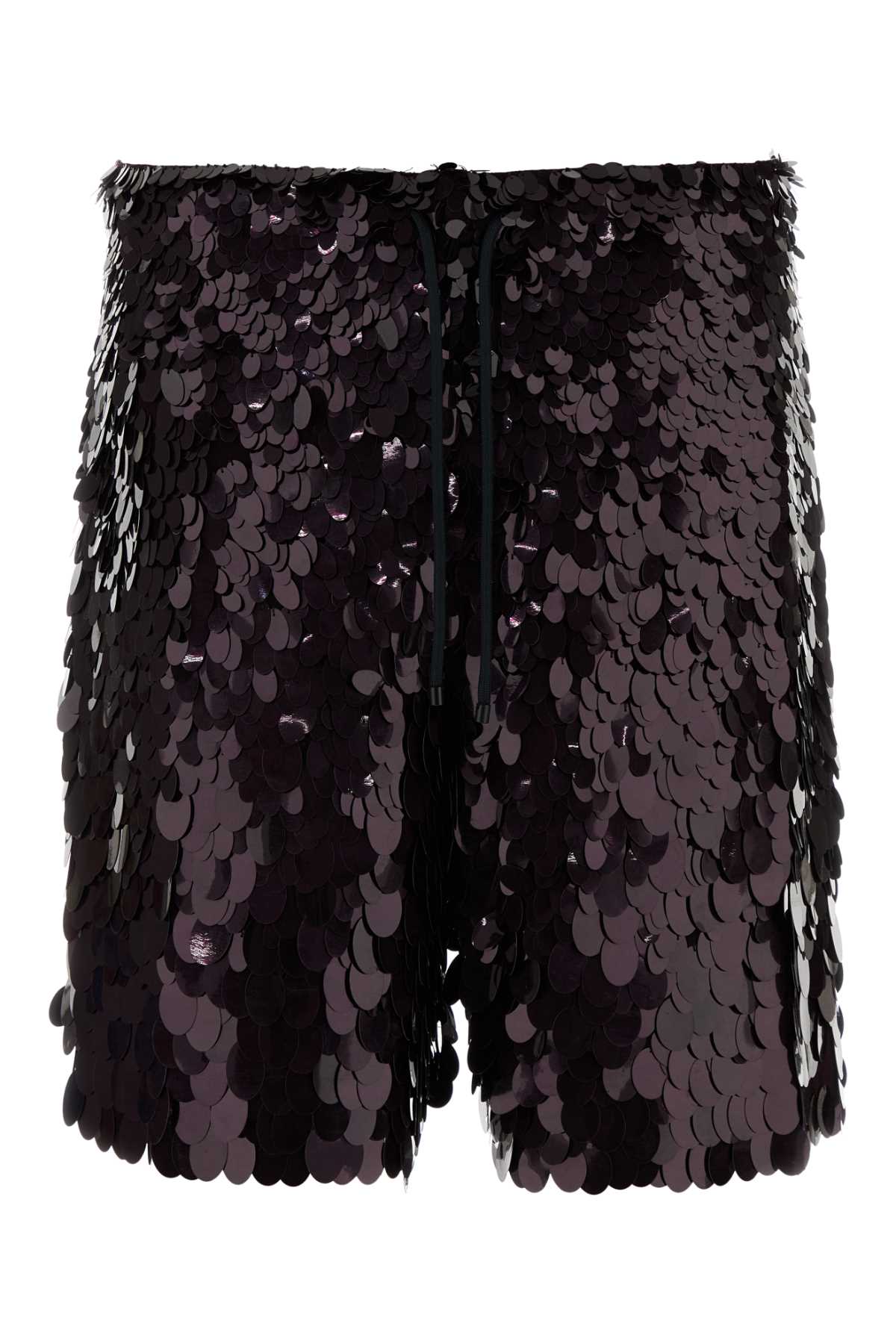 Embellished Crepe Piperi Bermuda Shorts Burgundy Exterior: Viscose