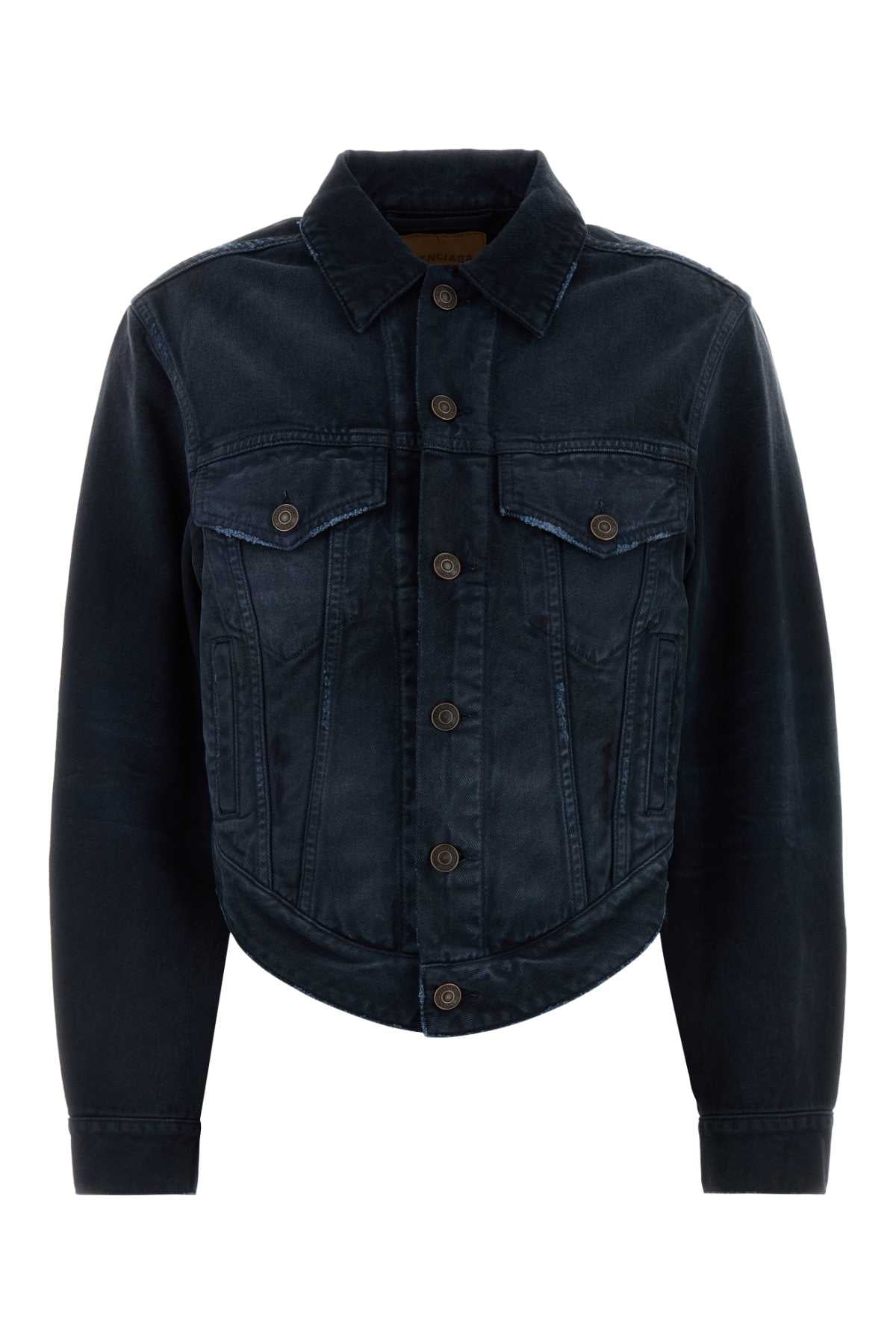 Dark Blue Denim Jacket Navy/dirty T Cotton Giubbini