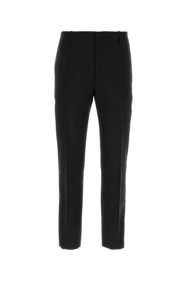 Alexander McQueen 52% Cotton 24% Mohair 24% Wool trousers in black