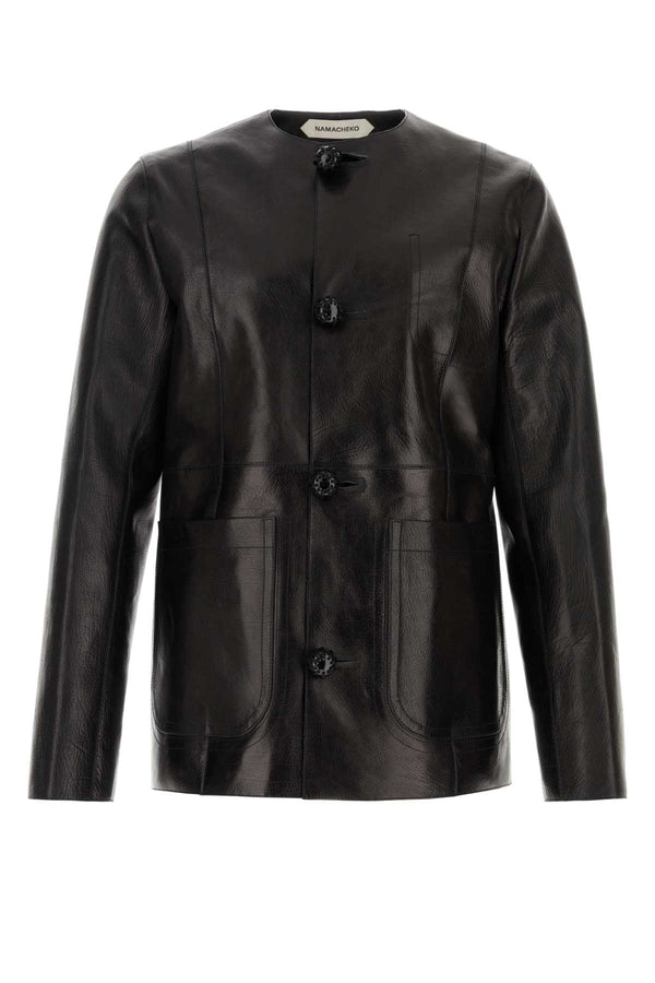Namacheko Leather Exterior: 100% Calf jacket in black