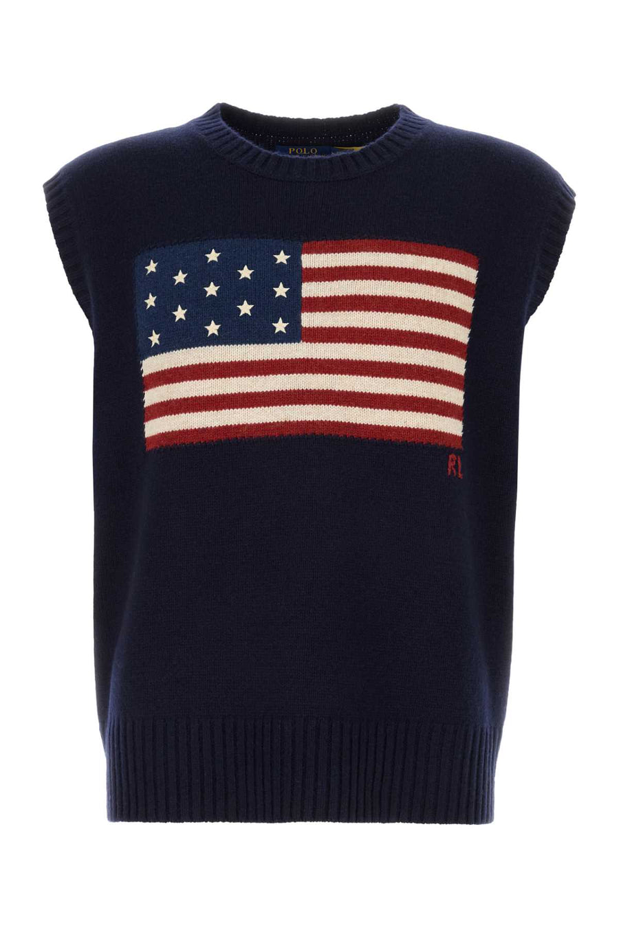 Polo Ralph Lauren 55% Wool 45% Cotton vest in navy