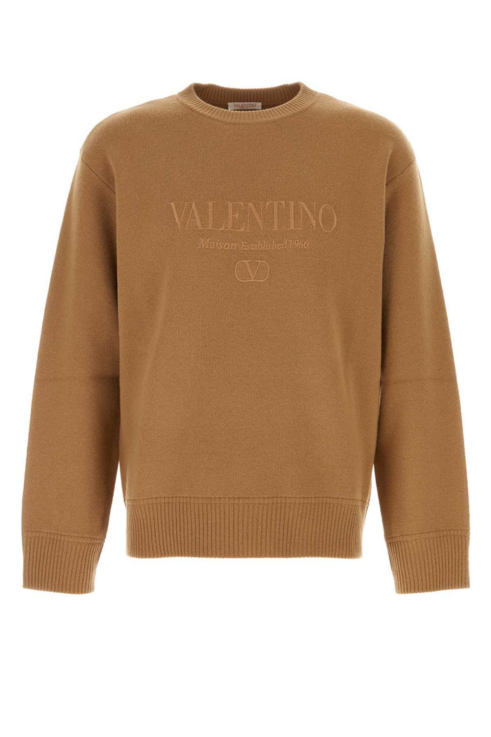 Biscuit Wool Sweater Cammello Exterior: Virgin Maglieria
