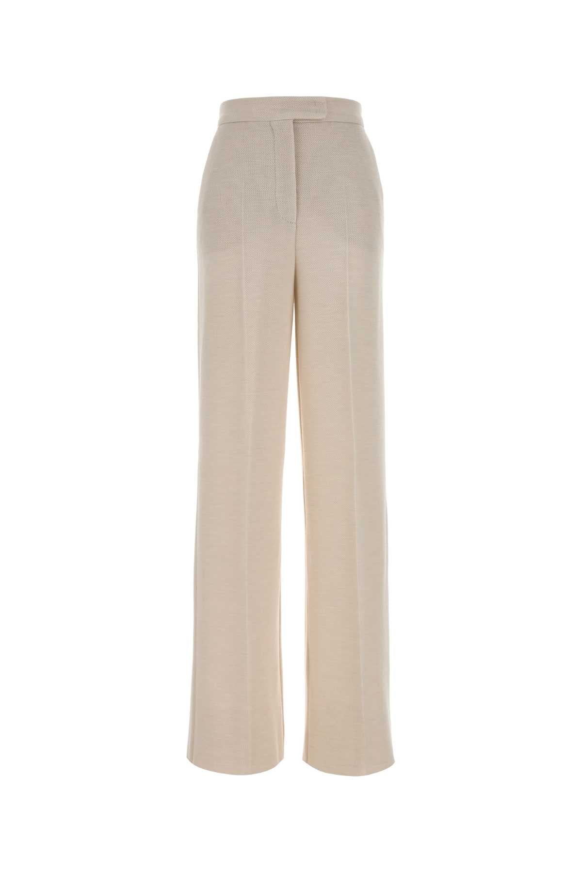 Ivory Wool Attinia Pant Avorio Exterior: Virgin Pantaloni