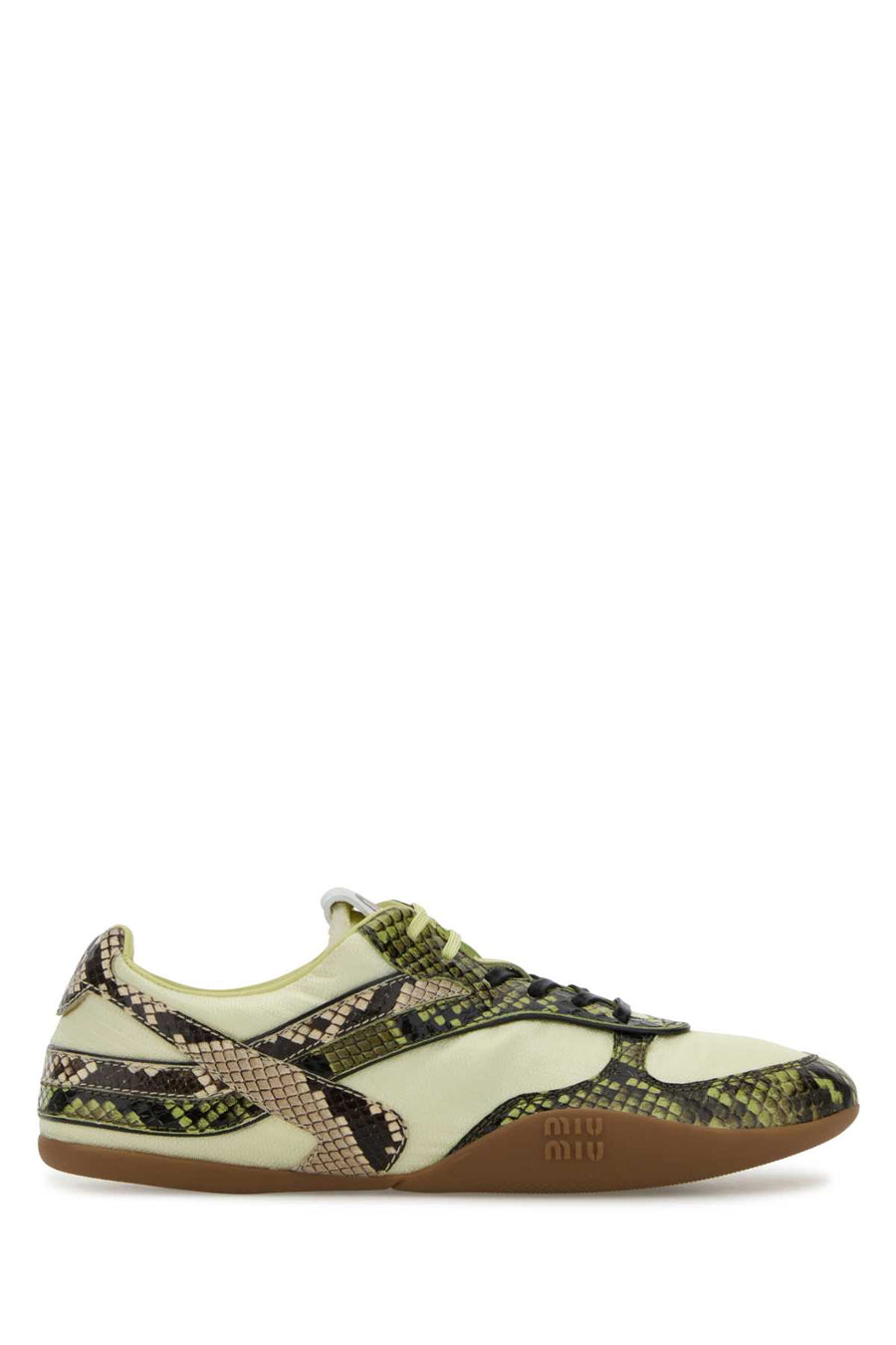 Miu Miu 100% recycled polyamide sneaker in beige