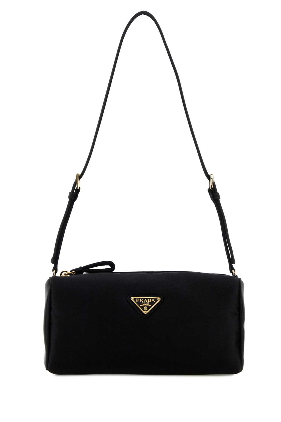 Prada Exterior: 100% Fabric; Lining: 100% Fabric; Finishing: Golden metal shoulder bag in black