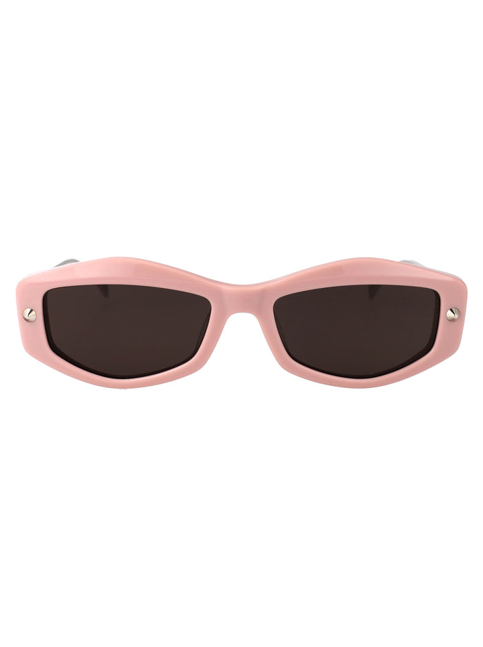 Am0482s Pink-silver-grey Metal Sunglasses