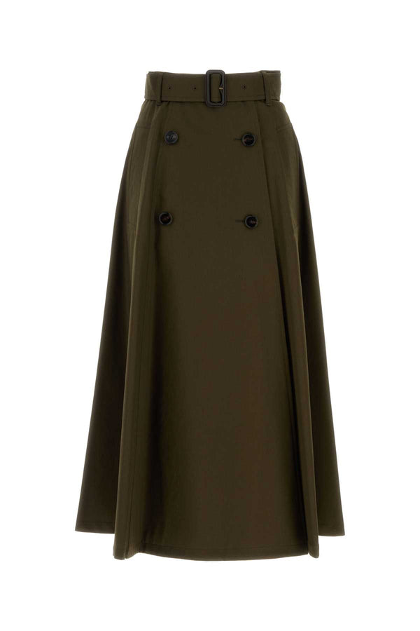 Burberry 100% Cotton skirt in green