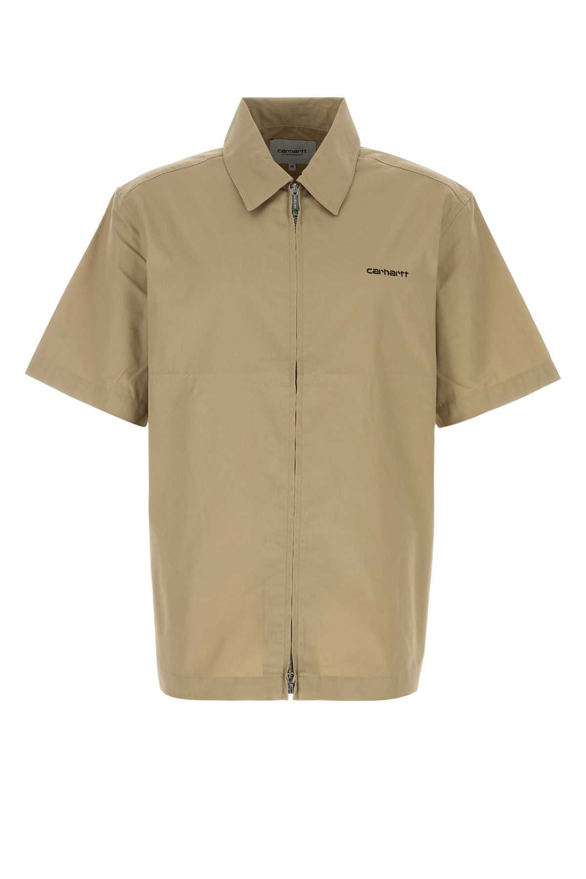Cappuccino Jersey S-S Postal Zip Shirt Irokoblack Exterior: Polyester Cotton Camicie