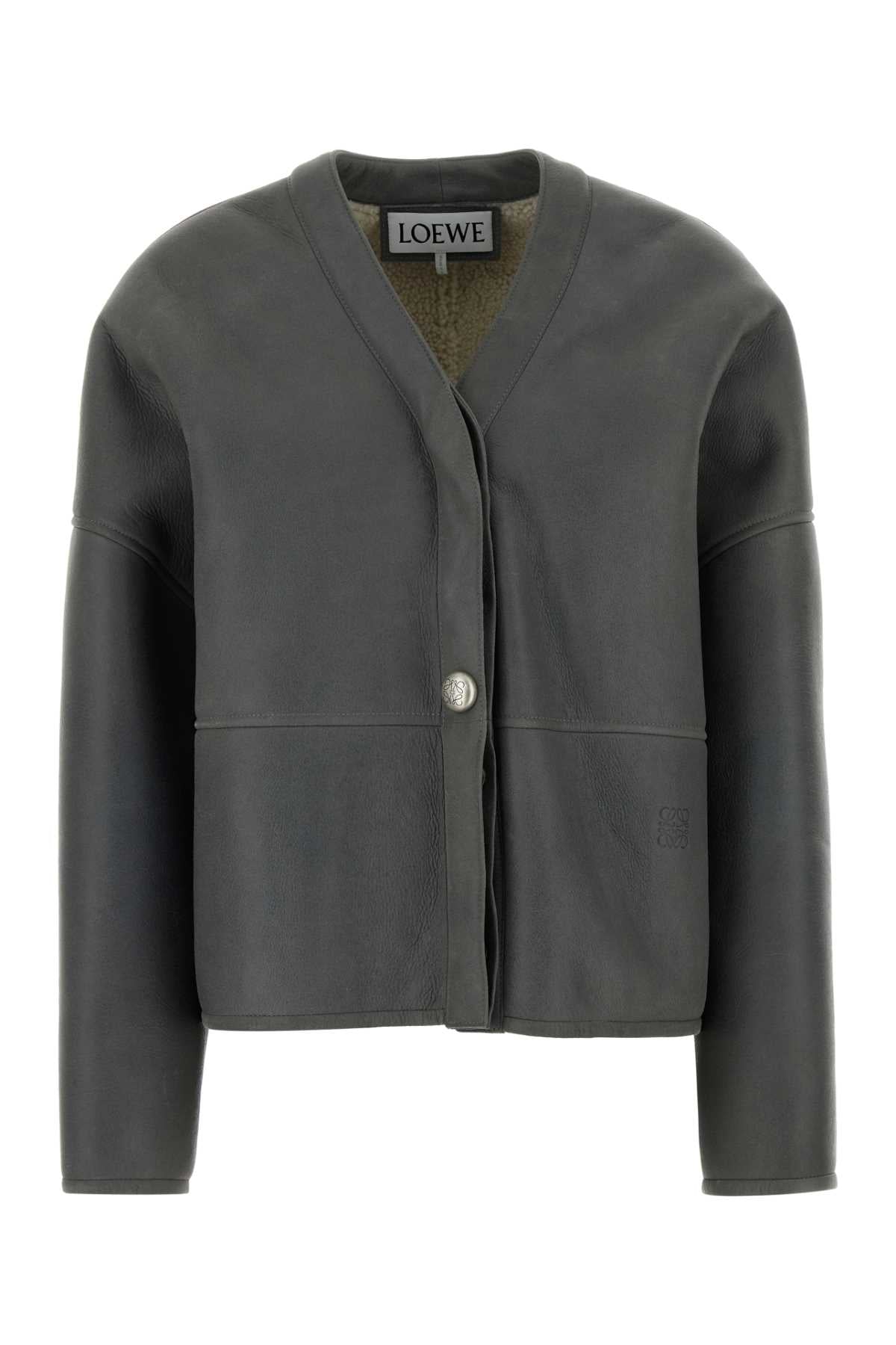 Lightgrey Exterior: Shearling Giacche In Pelle