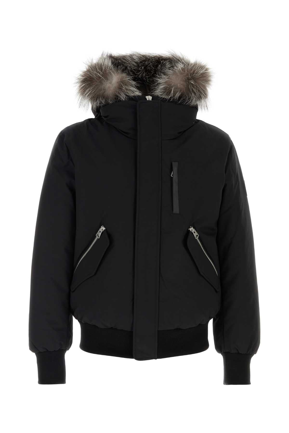 Black Nylon Blend Dixon-X Down Jacket Blacksilver Piumini