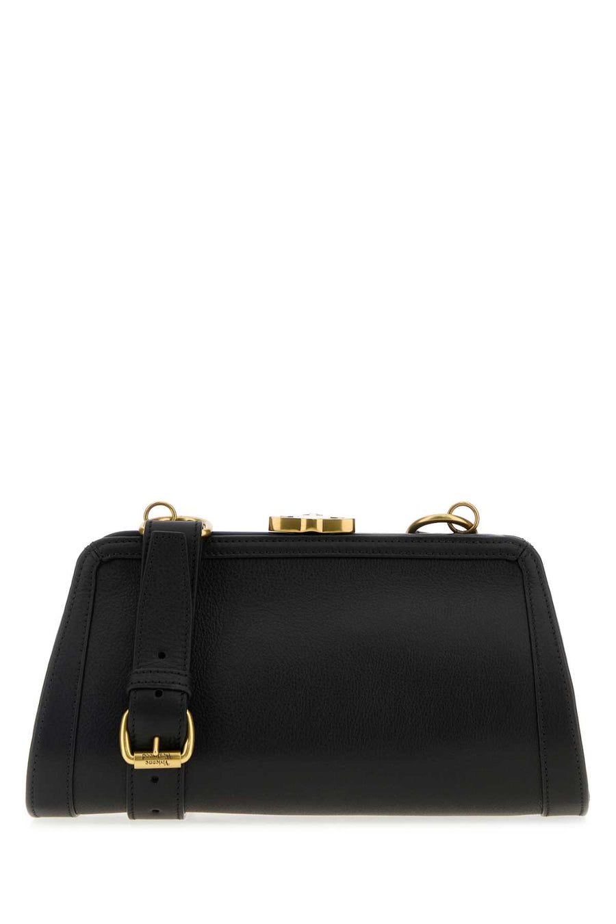 Vivienne Westwood Frame Exterior: 100% Bovine leather; Lining: 55% Viscose crossbody bag in black