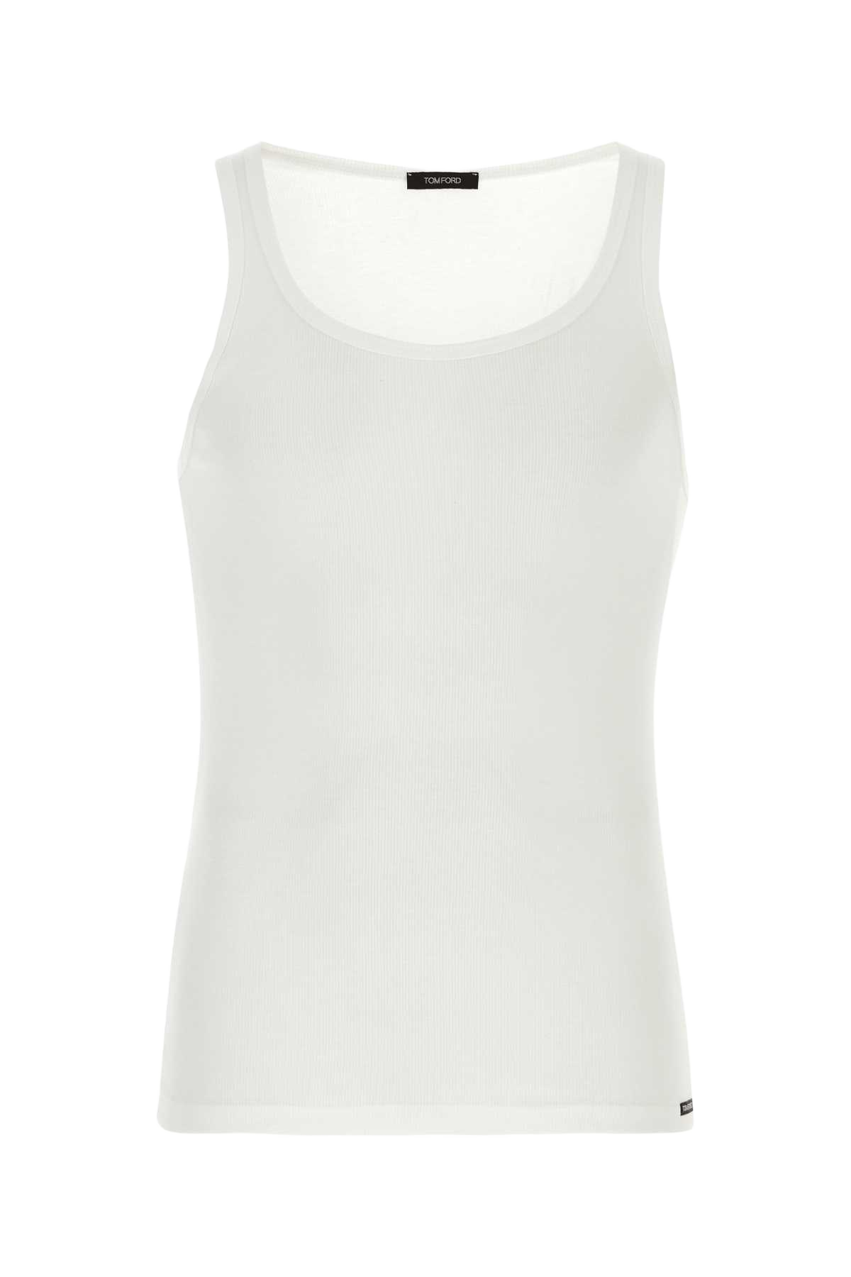 White Cotton And Modal Tank Top 100 Co Md Intimo