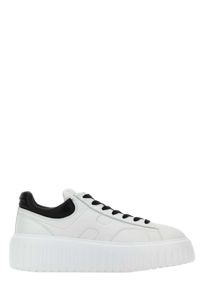 White Nappa Leather H-Stripes Sneakers B001biancob999nero