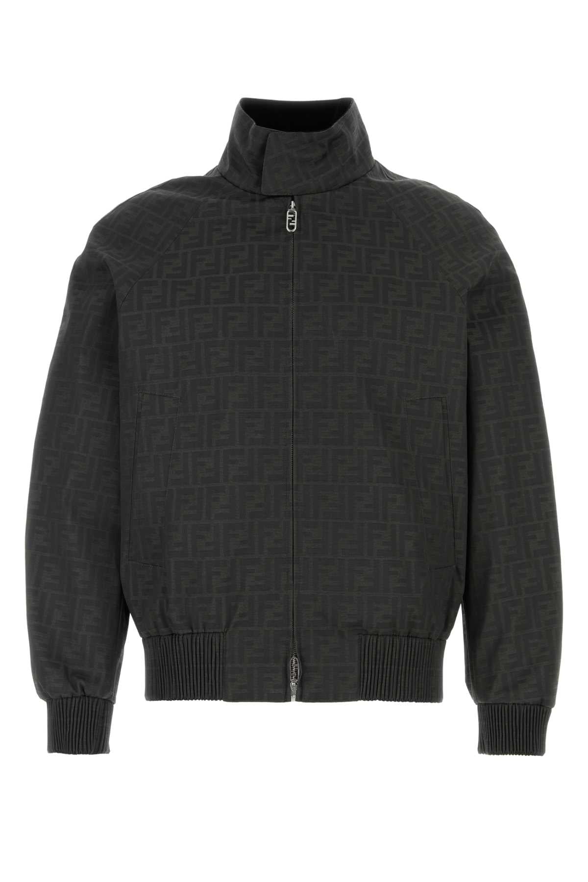 Embroidered Polyester Blend Bomber Jacket Tabacco Giubbini