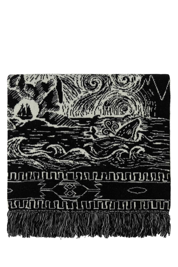 Alanui 84% Virgin wool scarf in black