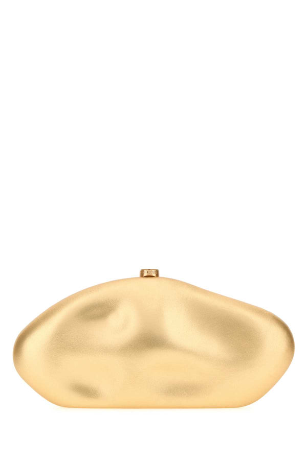 Cult Gaia Caldera Exterior: 100% Leather clutch in gold