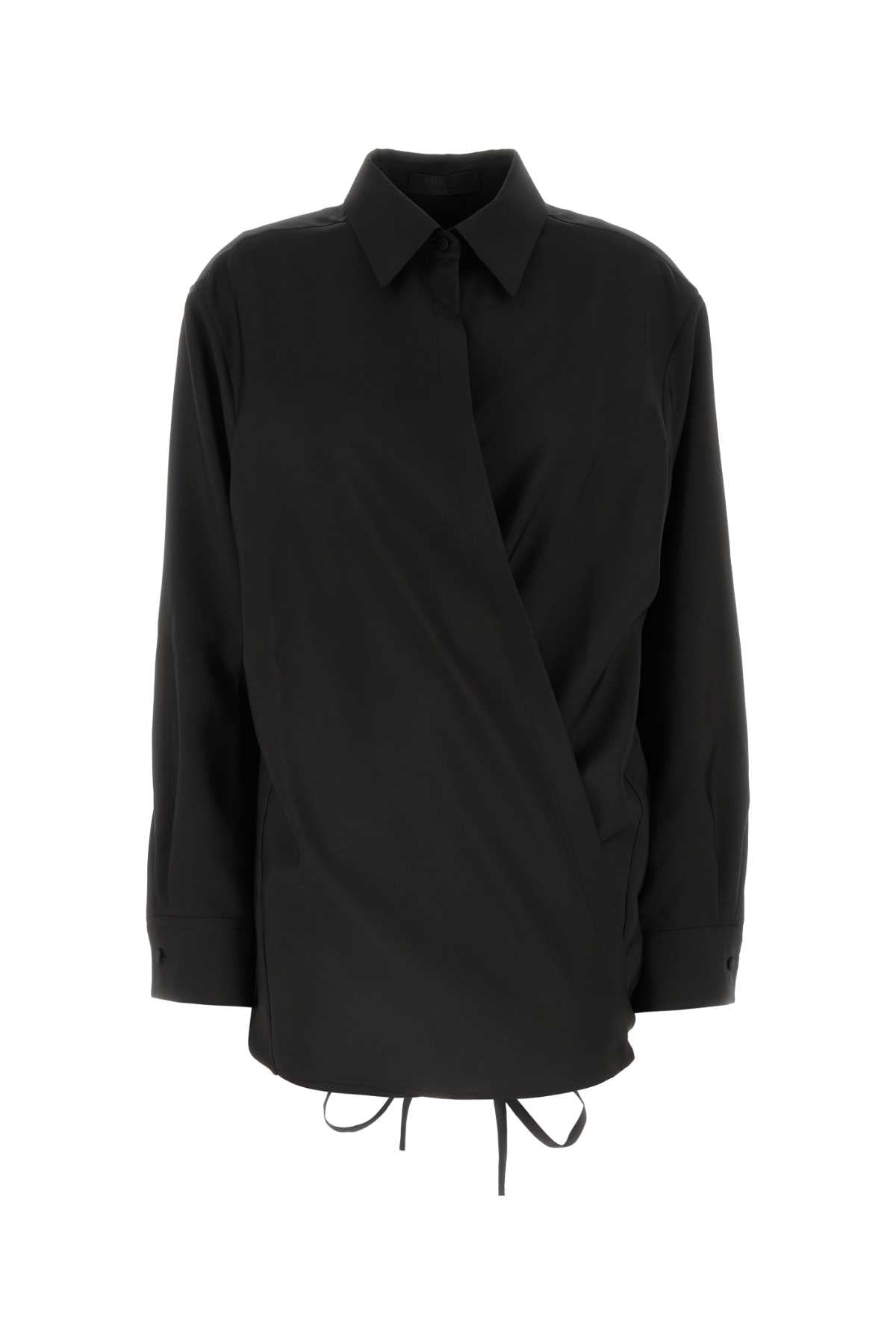 Black Wool Blend Shirt Nero Exterior: Mohair Silk Camicie