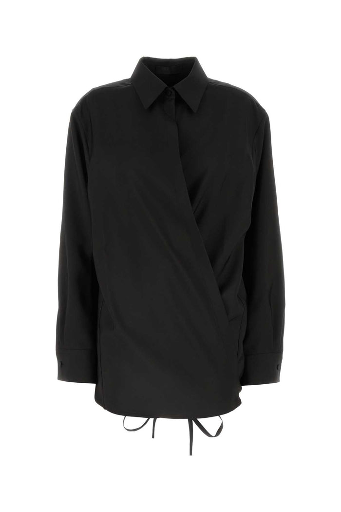 Black Wool Blend Shirt Nero Exterior: Mohair Silk Camicie
