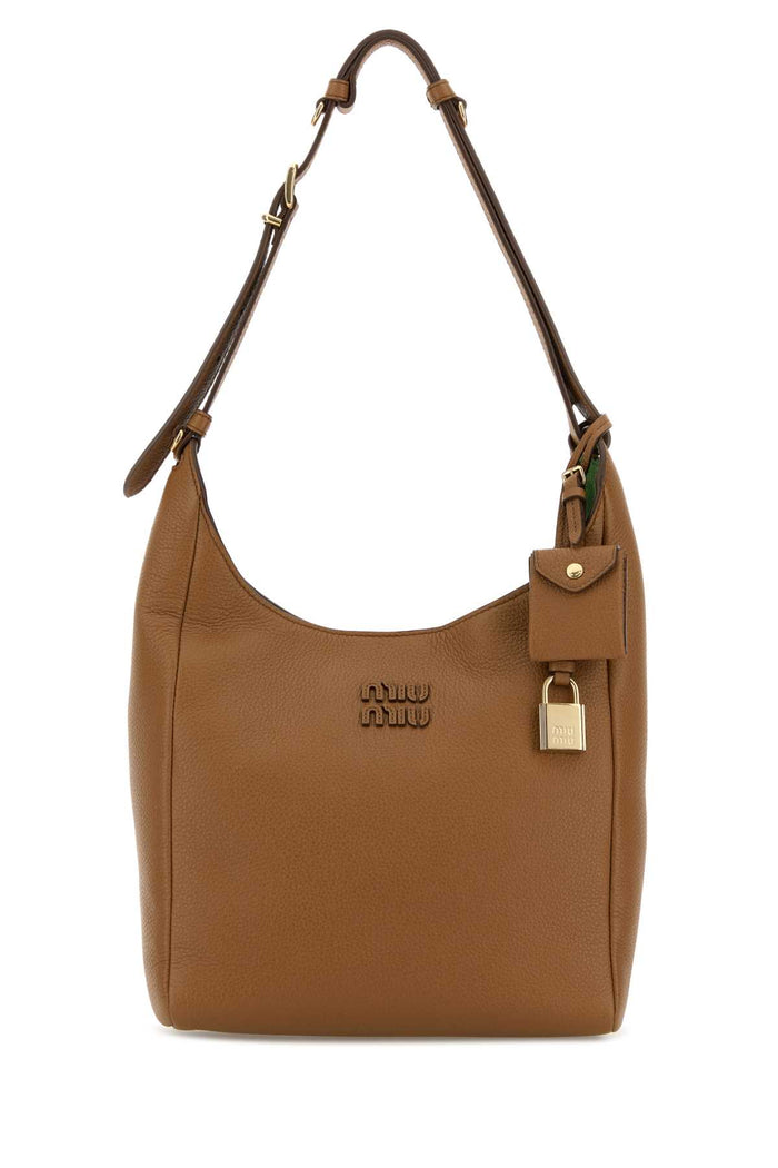 Camel Leather Shoulder Bag Caramellarice Borse A Mano