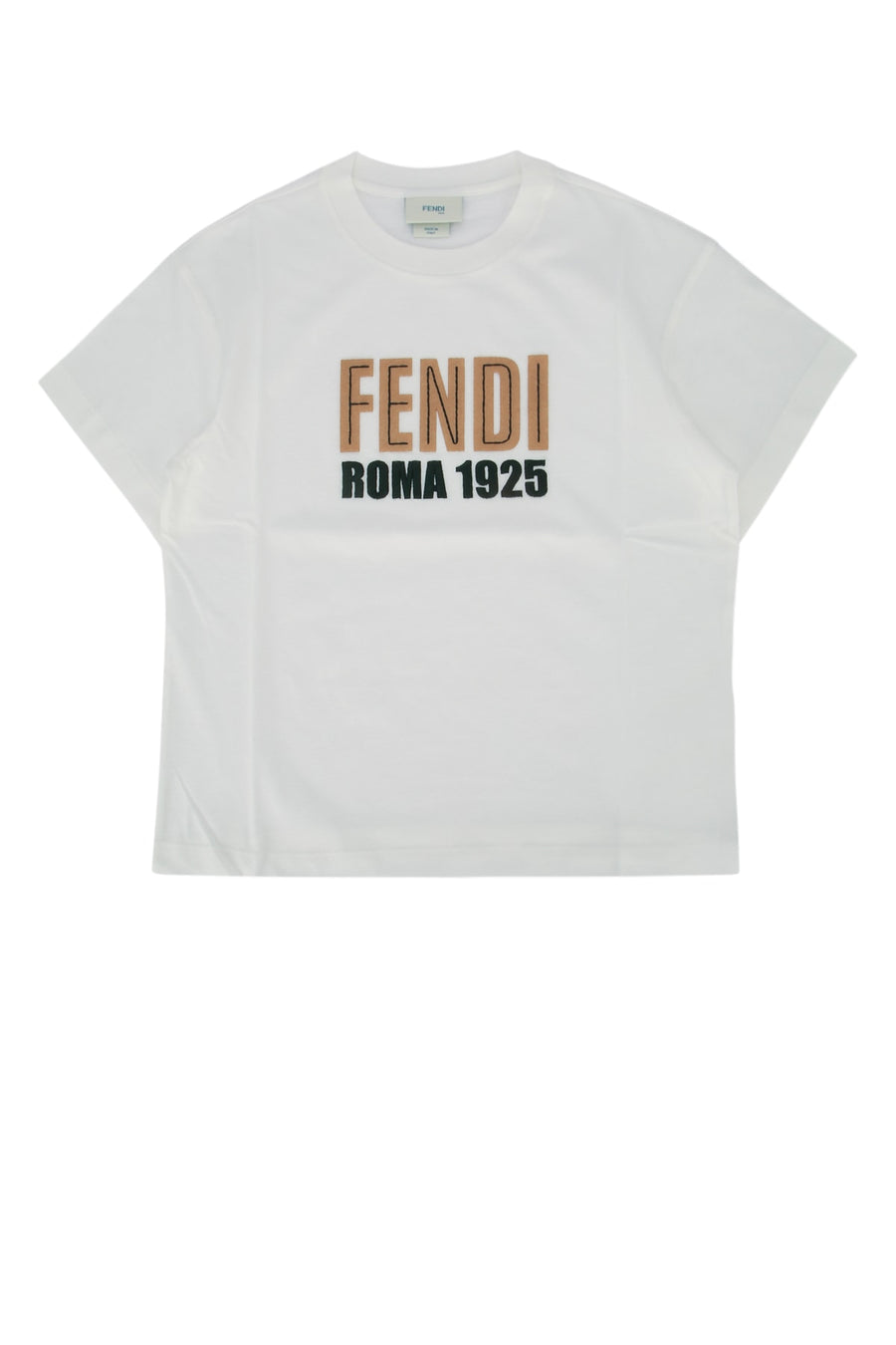 Fendi Kids Jersey 100% Cotton with embroidery polyester t-shirt in white