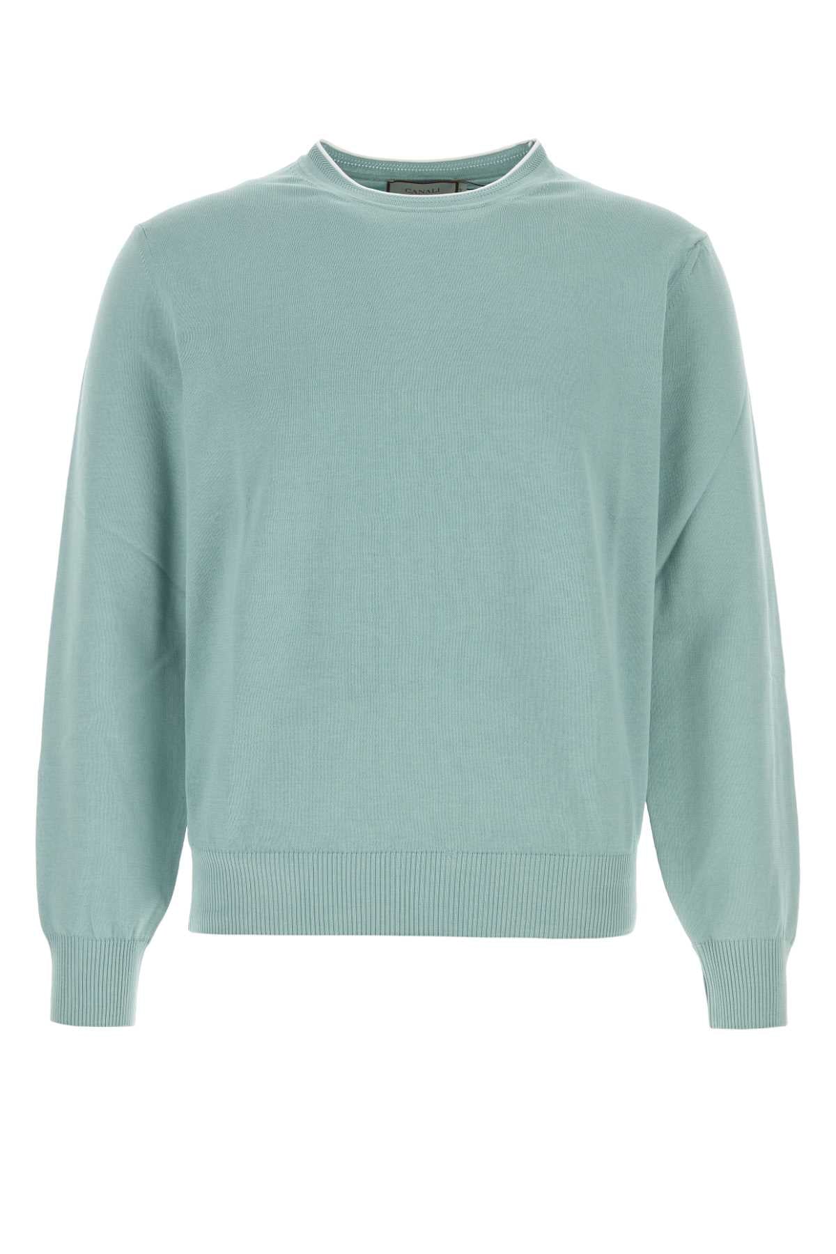 Powder Blue Cotton Sweater Polvere Exterior: Maglieria