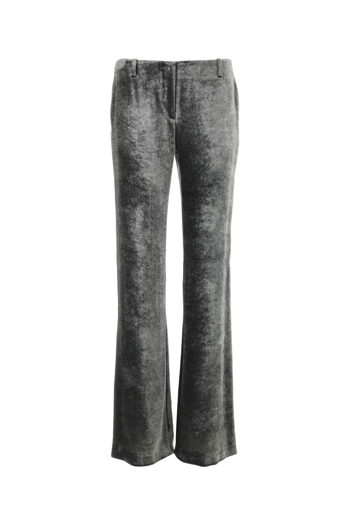 Silver Velvet Wide-Leg Pant Fantasiagrigio Exterior: Viscose Silk Pantaloni