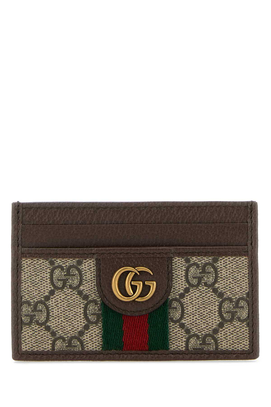 Gucci Case Canvas (polyurethane/polyamide blend) with leather card case in brown