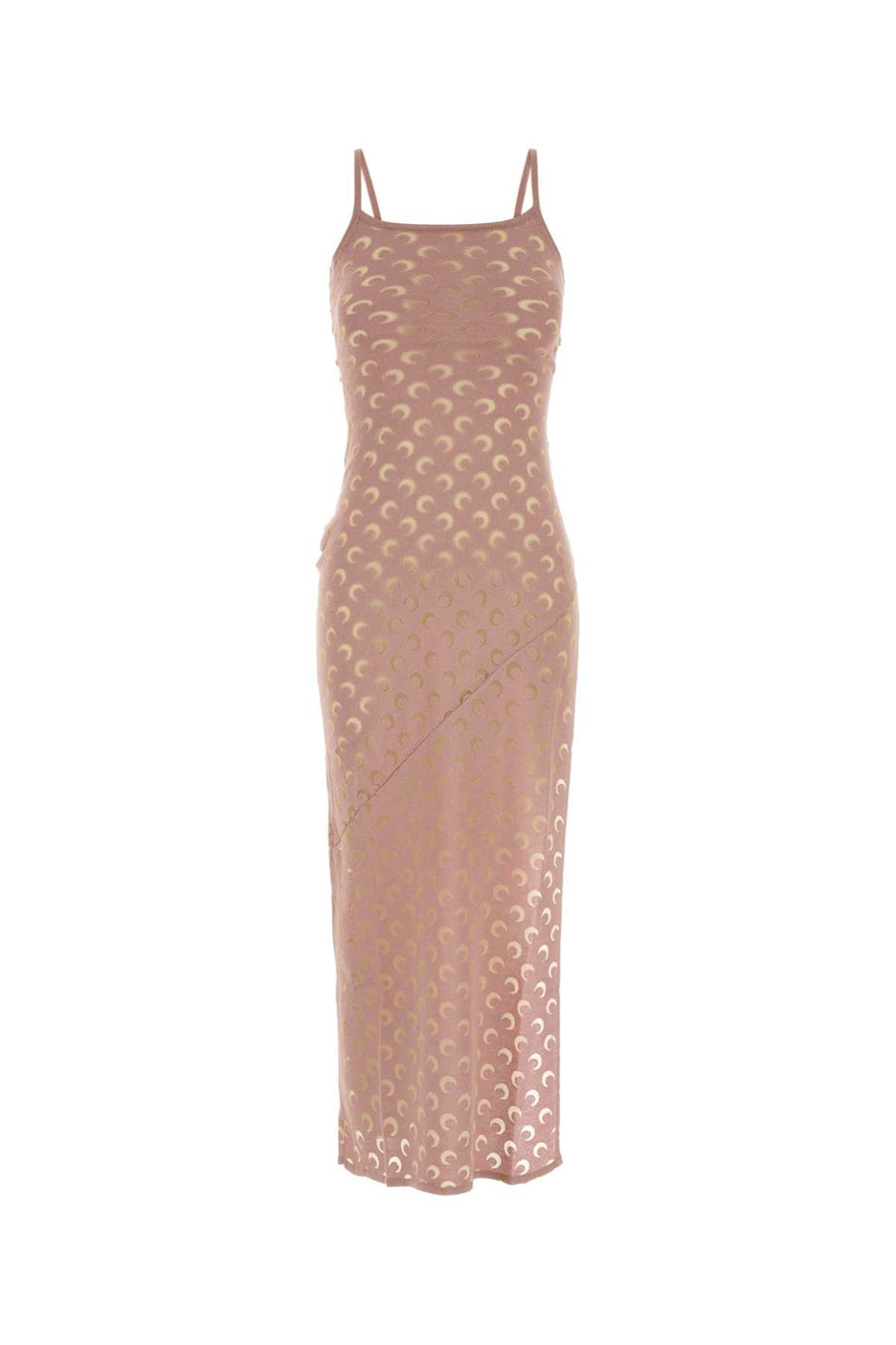 Marine Serre Devore 75% Viscose dress in pink