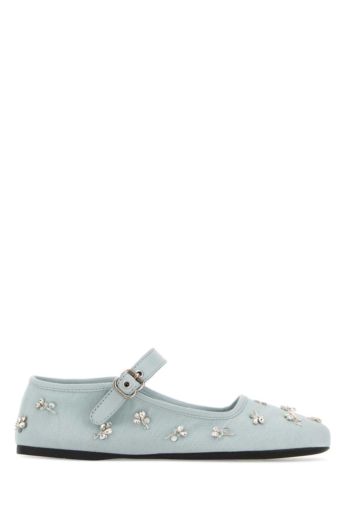Pastel Light Blue Drill Ballerinas Linfa Ballerine