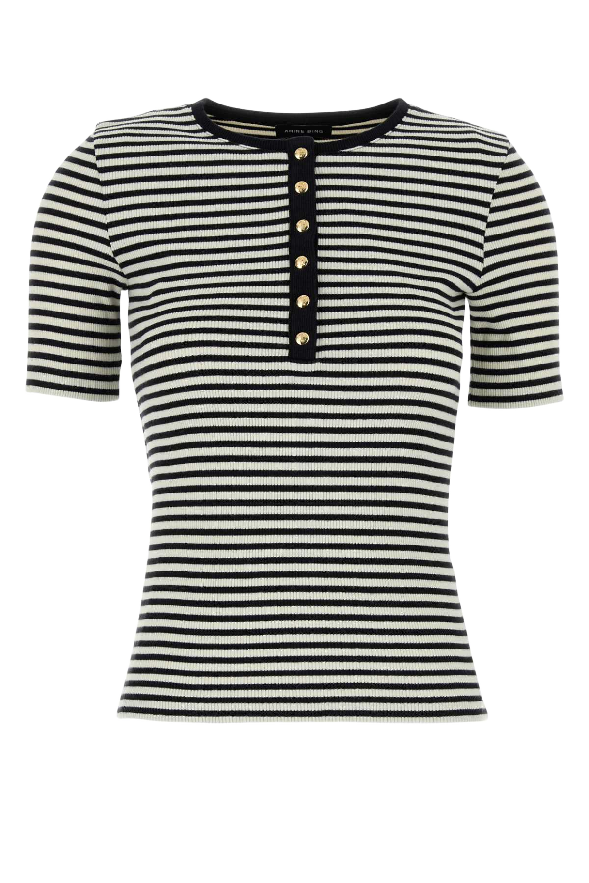 Embroidered Stretch Cotton Alessia T-Shirt Multi Exterior: Elastane