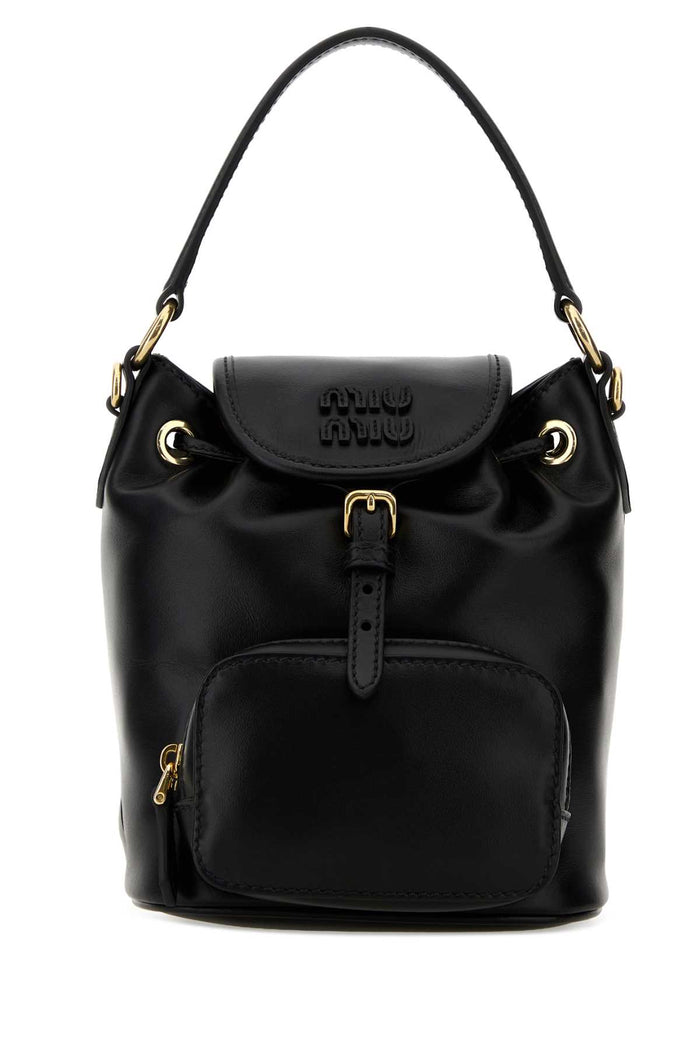 Black Leather Backpack Nero Borse A Mano