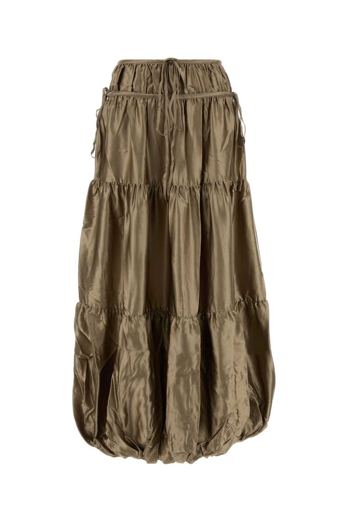 Dove Grey Satin Skirt Sesame Gonne