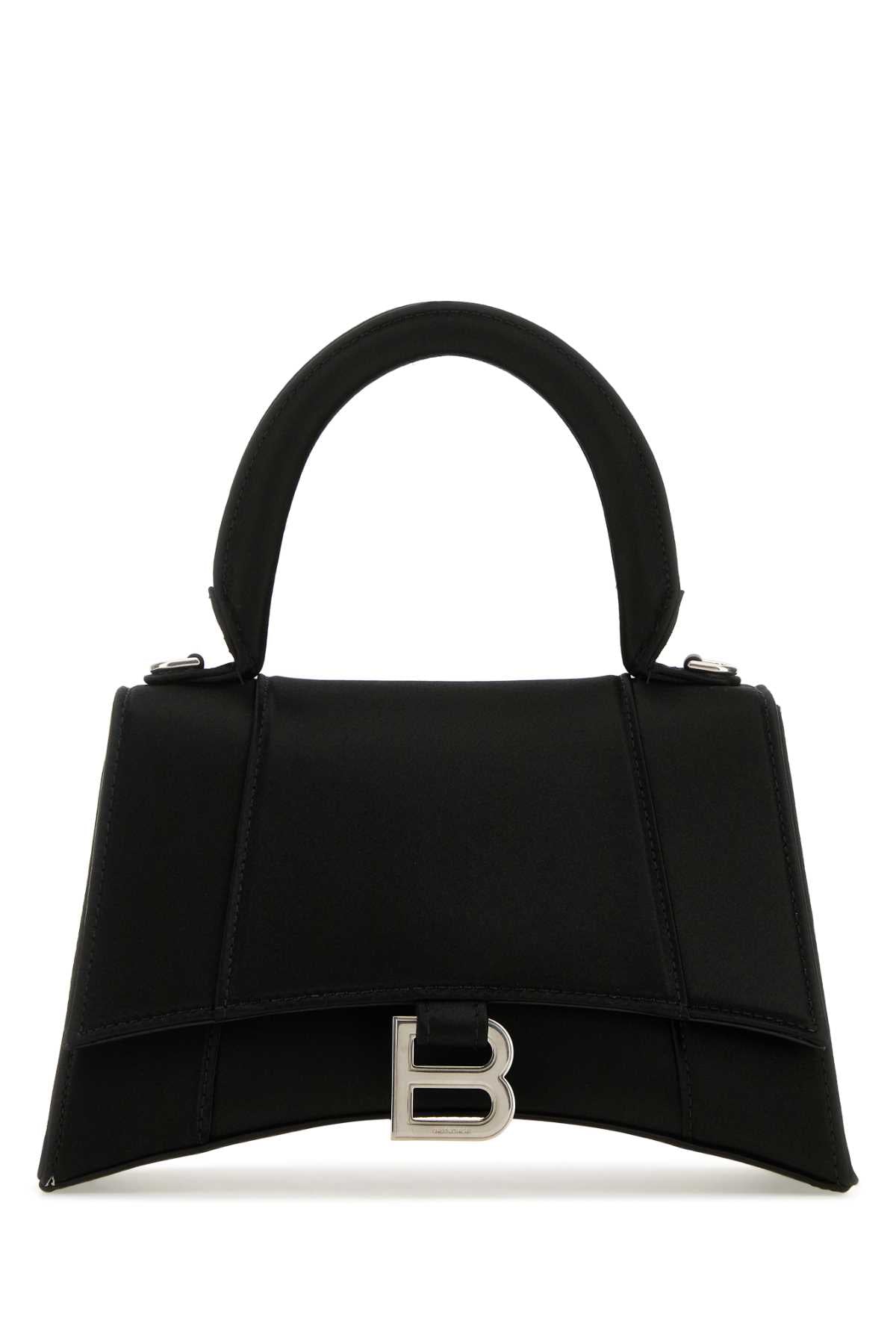 Black Satin Small Hourglass Handbag Borse A Mano