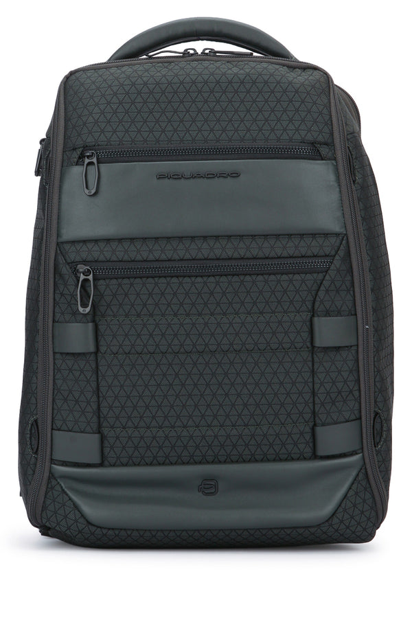 Piquadro Nylon with leather trim backpack in gray