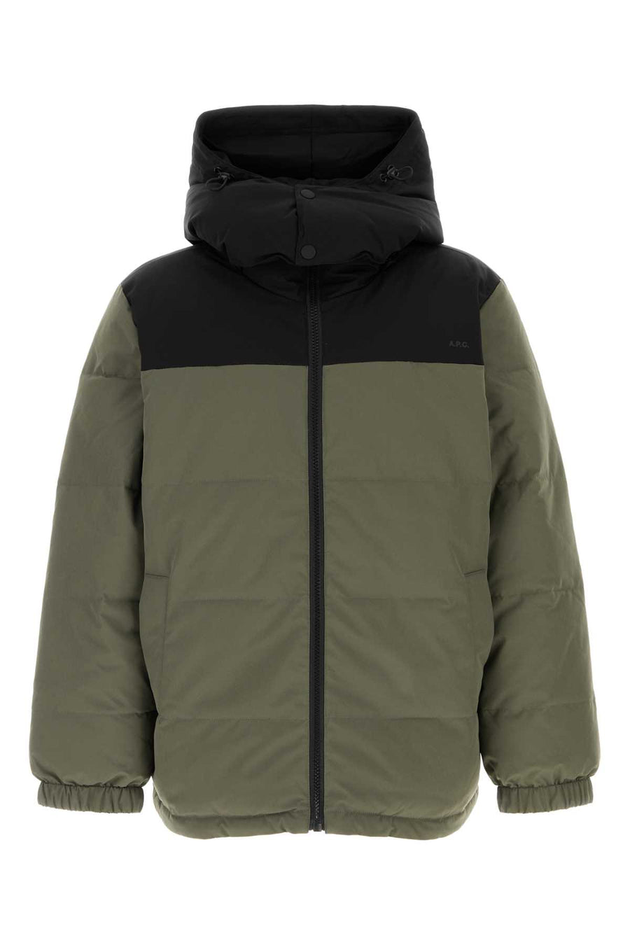 A.P.C. Exterior: 92% Polyester 8% Elastane; Lining: 92% Polyester 8% Elastane; Padding: 100% Polyester down jacket in multicolor