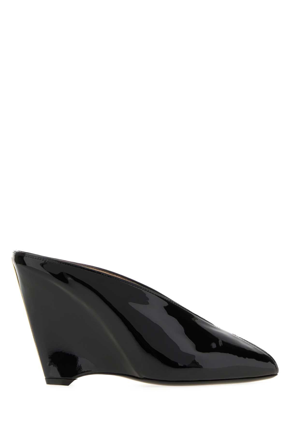 Black Leather Alicia Mules Nerbisner Scarpe Con Tacco