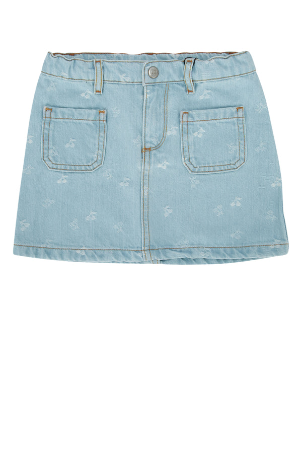 Bonpoint 100% cotton denim shorts in blue