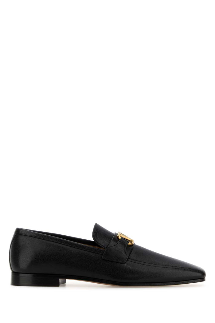 Black Leather Vlogo Signature Loafers Nero Mocassini